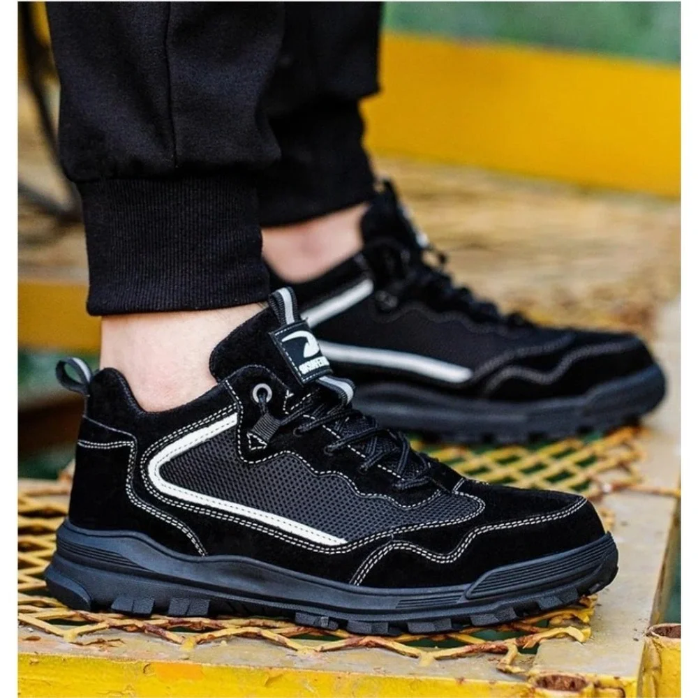 Safety Work Shoes Lightweight Breathable Toe Cap Puncture Proof Midsole Slip Res